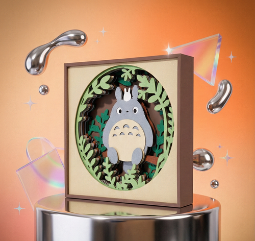 Ghibli studio - Totoro : 3D Layered Shadow Box Art